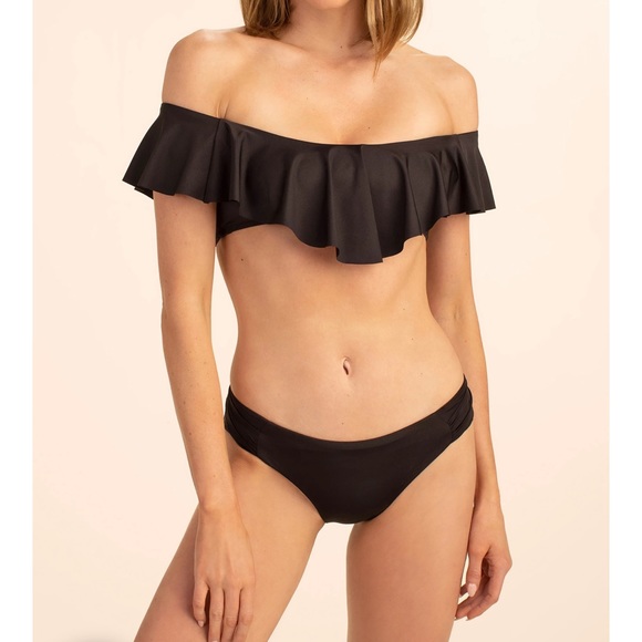 Trina Turk Other - TRINA TURK BIKINI SET - OFF THE SHOULDER RUFFLE BANDEAU & SIDE SHIRRED H…